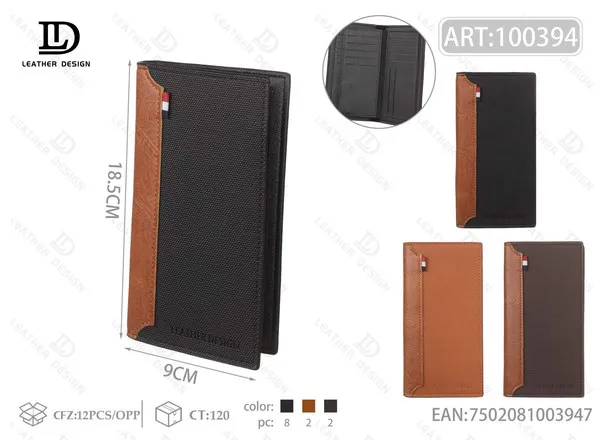 Cartera Larga de Hombre de Piel Bicolor
