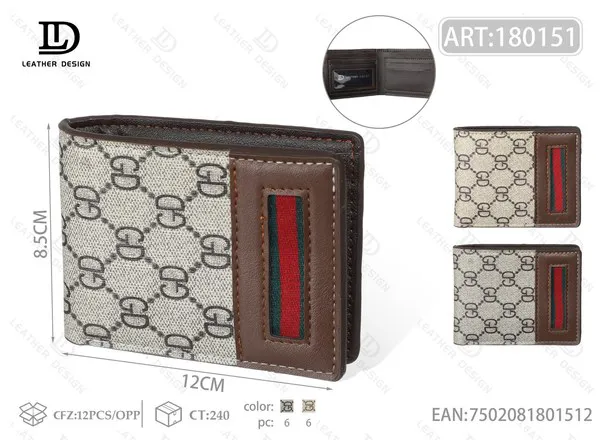 Cartera de Hombre con Estampado Monograma y Franja