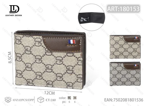 Cartera de Hombre con Estampado Monograma y Tarjetero