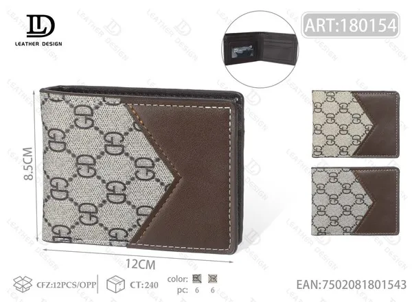 Cartera de Hombre con Estampado Monograma Bicolor