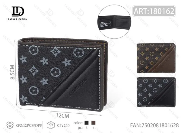 Cartera de Hombre Bifold de Piel con Estampado Monograma Diagonal