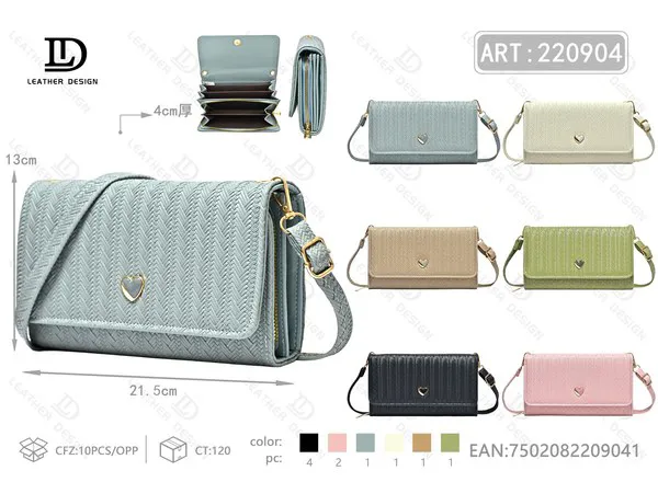 Bolsa para Celular de Mujer Tejida con Dije de Corazon