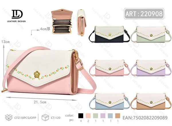 Bolsa para Celular de Mujer Bordado Floral Bicolor
