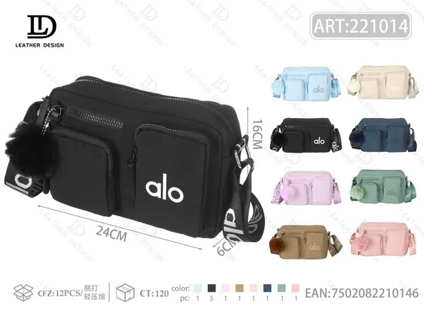 Bolsa Cruzada de Nailon Impermeable de Mujer con Bolsillos