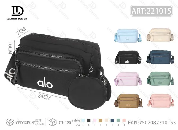 Bolsa Cruzada de Nailon Impermeable de Mujer con Monedero