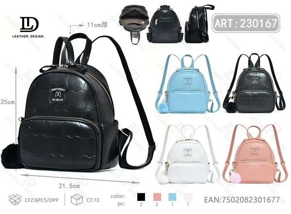 Mochila de Mujer Acolchada Compacta de Piel