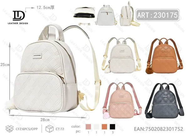 Mochila de Mujer Acolchada Rombos Compacta