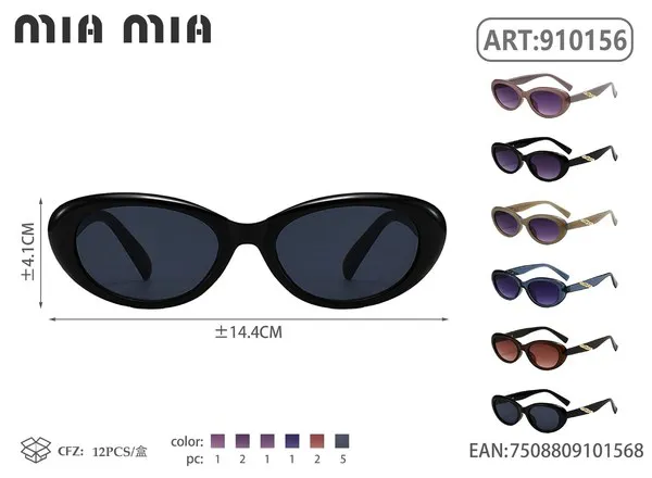 Lentes de sol ovalados retro para mujer