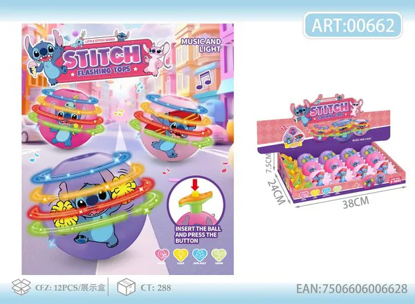 Trompo Giratorio de Luz y Música de Stitch
