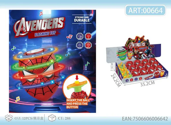 Trompo Giratorio de Luz y Música de Spiderman