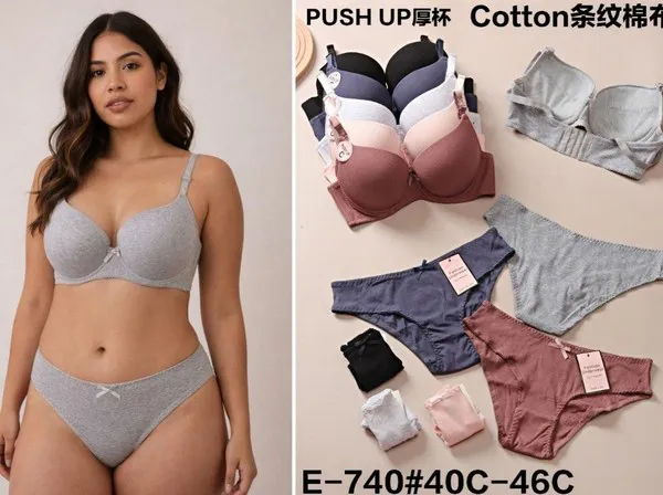 Conjunto de Sostén y Calzón de Algodón