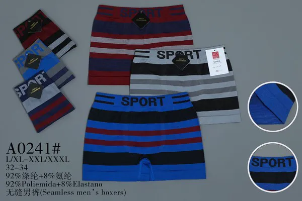 Bóxer Deportivo Sin Costuras a Rayas para Hombre