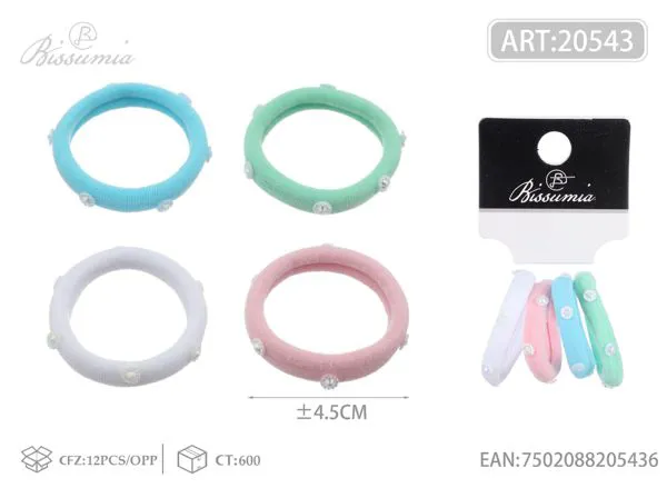 gomas elásticas con diamantes de imitación de caramelo de colores claros 4pc/paquete