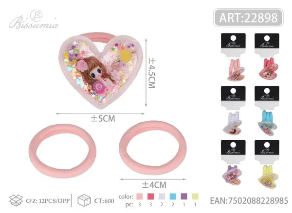 Diadema de corazón burbuja 2pcs accesorios lisos 3pcs/paquete