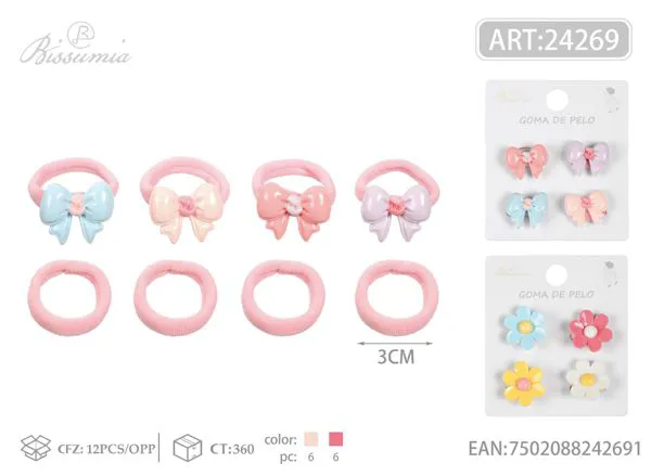 1pc accesorio + 1pc diadema lisa 8pcs/paquete