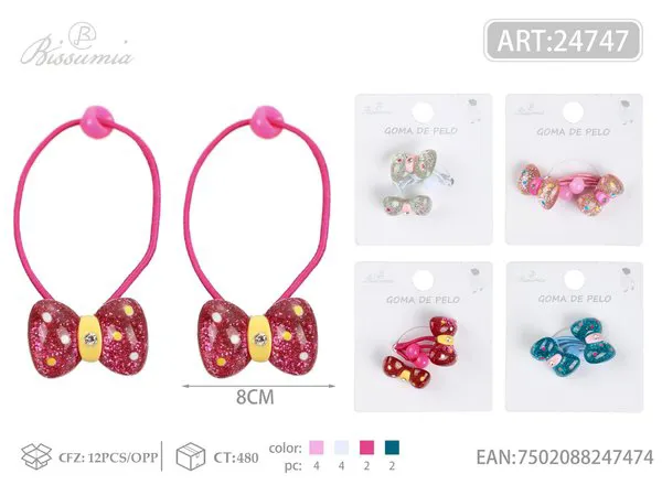 Diadema de lazo fina rosa 2pcs/paquete