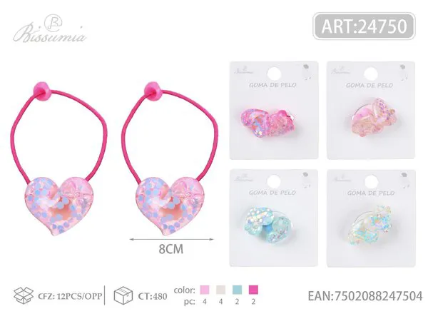 Diadema de corazón grueso rosa 2pcs/paquete
