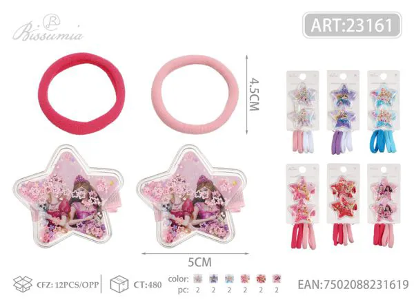 Conjunto de accesorios para el cabello con estrella BaBi 2pcs clips 4pcs diademas