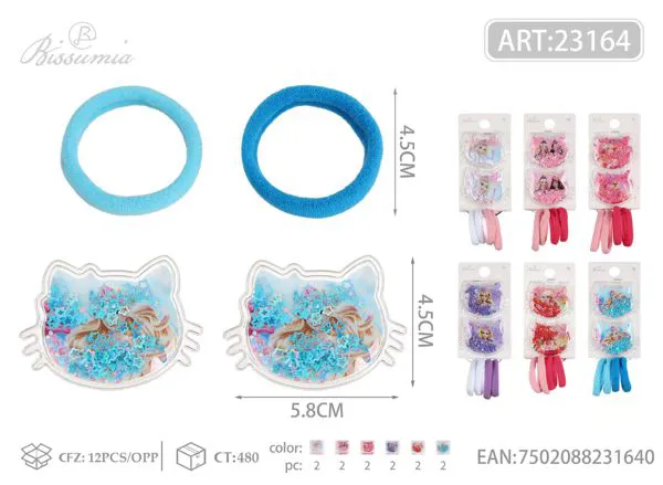 Conjunto de accesorios para el cabello con Kitty BaBi 2pcs clips 4pcs diademas