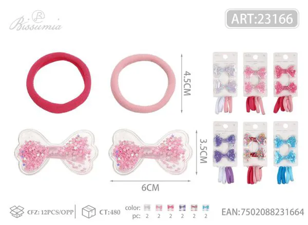 Conjunto de accesorios para el cabello con lazo y accesorios de aire 2pcs clips 4pcs diademas