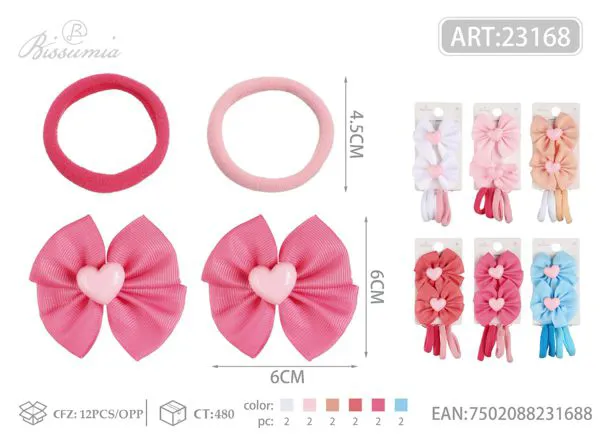 Conjunto de accesorios para el cabello con corazón y accesorios de aire 2pcs clips 4pcs diademas
