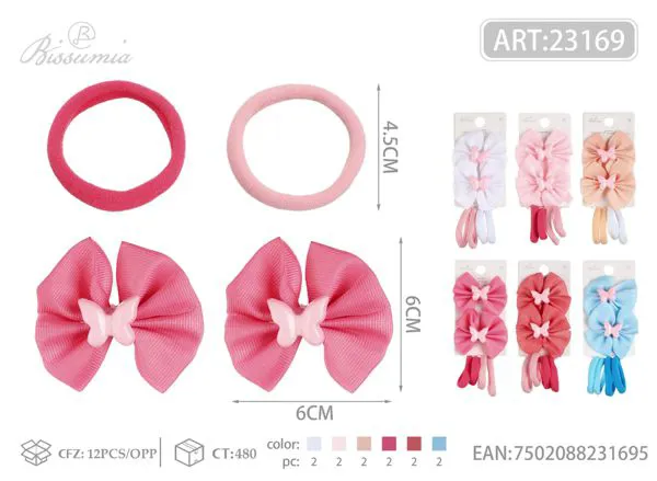 Conjunto de accesorios para el cabello con lazo y accesorios 2pcs clips 4pcs diademas