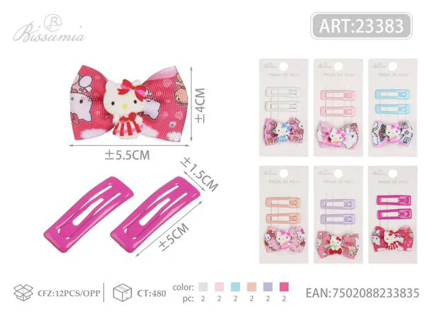 2pcs BB clips + 1pcs clips trébol Kitty