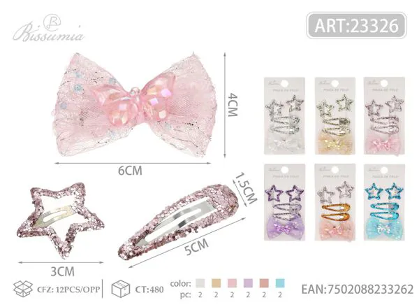 5pcs/card juego de horquillas con mariposa