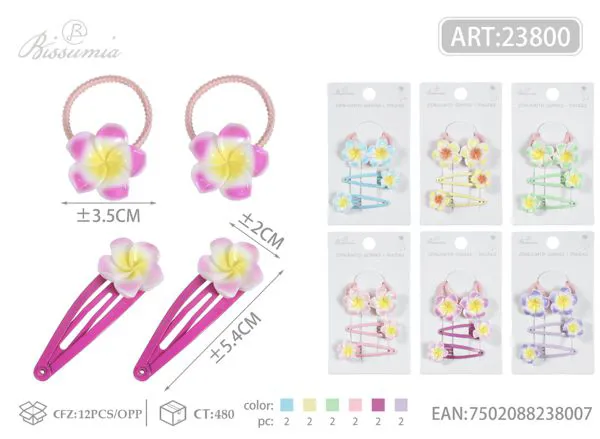 Juego de horquillas de flor de 5 pétalos 4pcs/card