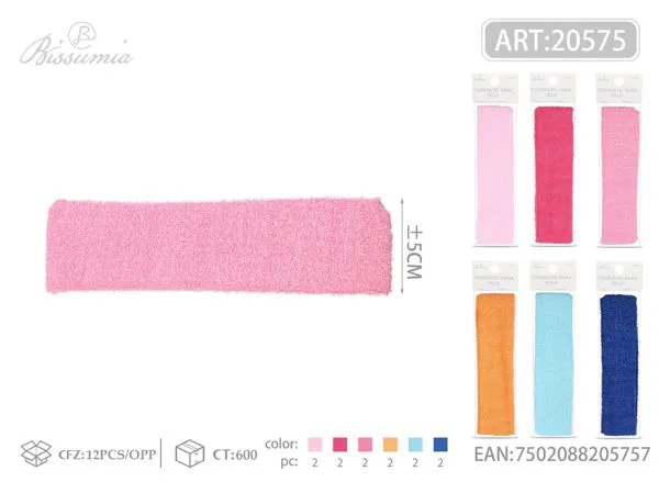 Cinta para la cabeza de toalla de 5cm colorida