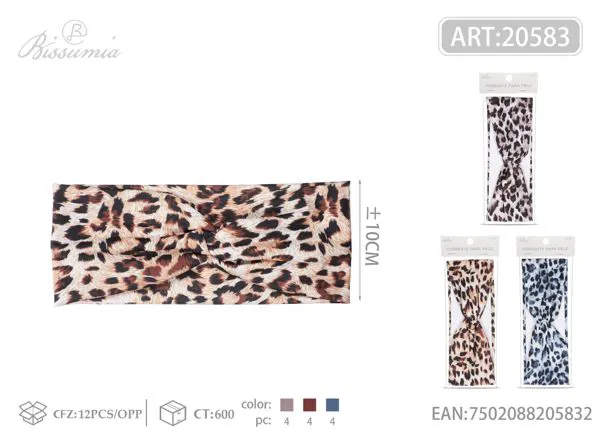 Cinta para la cabeza cruzada de leopardo
