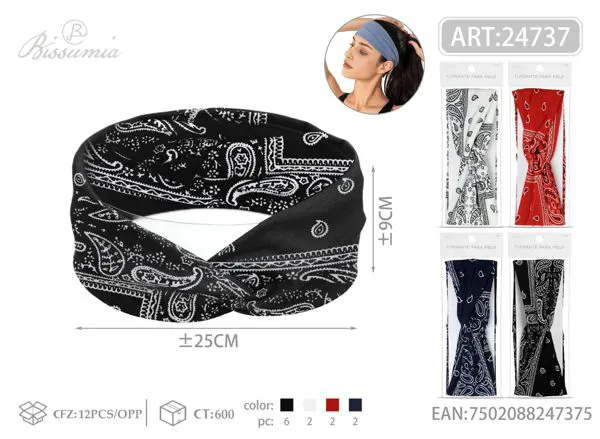 Cinta para la cabeza de cachemira de 9*25cm