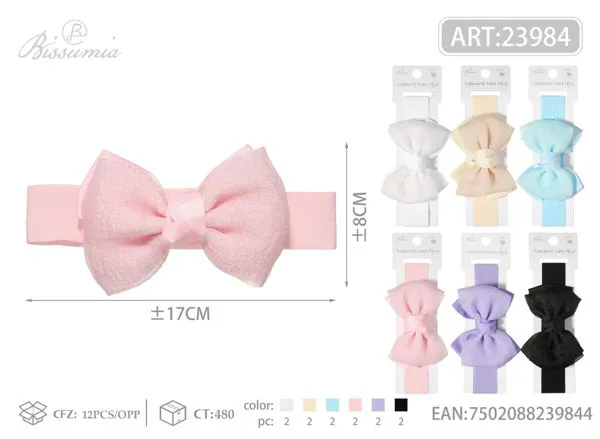 cinta para la cabeza de niña con lazo doble de tul de 3cm