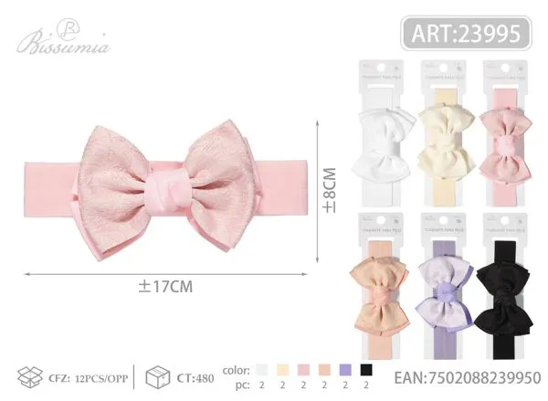 cinta para la cabeza de niña con lazo con estampado 3D de 3cm