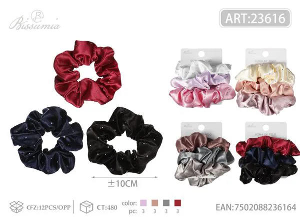 círculo para el pelo mediano con strass 3pcs/paquete