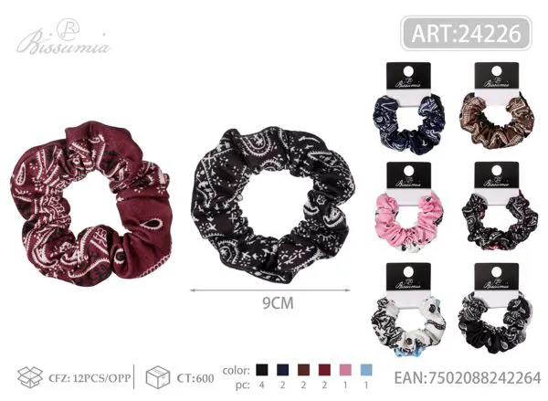 círculo para el pelo de imitación de algodón con estampado de cachemira