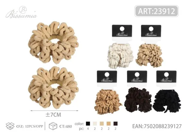 elástico para el pelo de 6 vueltas 2pcs/paquete