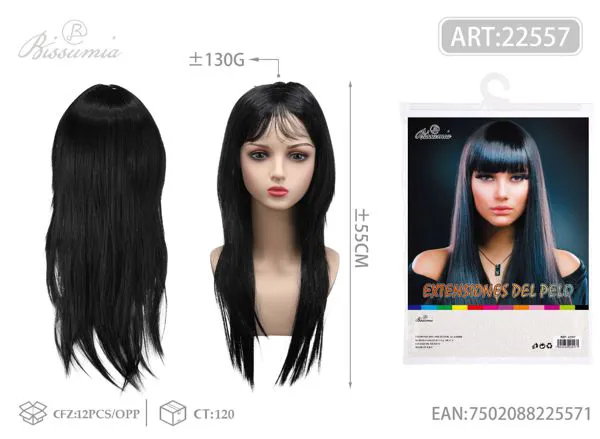 Pelo sintético liso 130g negro