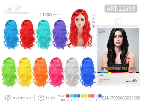 Pelo sintético ondulado 120g color