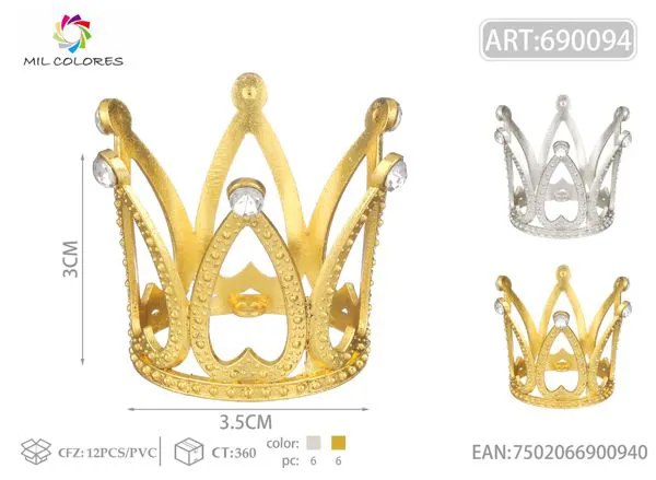 Corona de aleación con diamantes 3cm