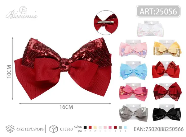 clip para el cabello con lazo de lentejuelas de 16cm 1#