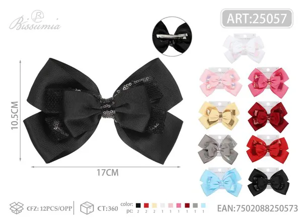 clip para el cabello con lazo de lentejuelas de 16cm 2#