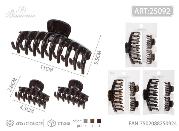 gancho para el cabello de estampado de leopardo de 11cm 3pcs/paquete 2#