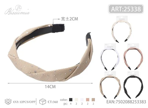 hebilla para el cabello de trenza doble con diamantes blancos de 2cm