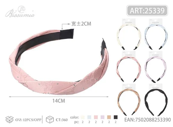 hebilla para el cabello de trenza doble con diamantes blancos de 2cm