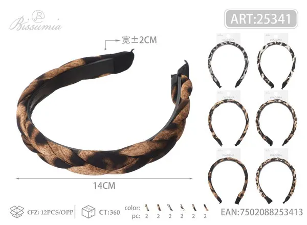 hebilla para el cabello de trenza de leopardo de 2cm