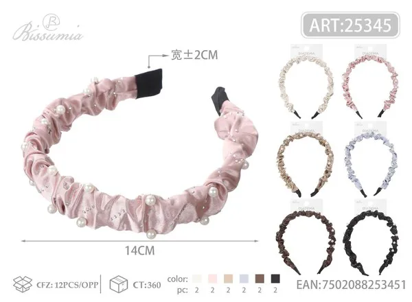 hebilla para el cabello con perlas y strass de 2cm