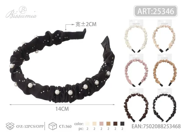 hebilla para el cabello con perlas y strass de 2cm