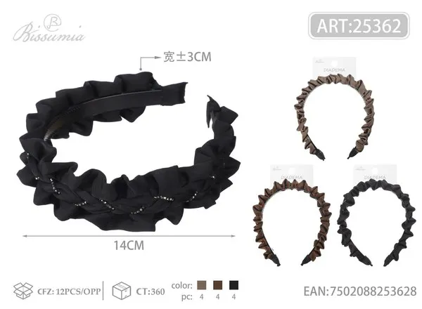 hebilla para el cabello con trenza y diamantes de 3cm