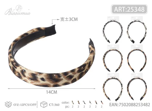 hebilla para el cabello de leopardo con strass de 3cm